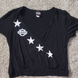 Harley-Davidson Women's Black Star Embellished Top
